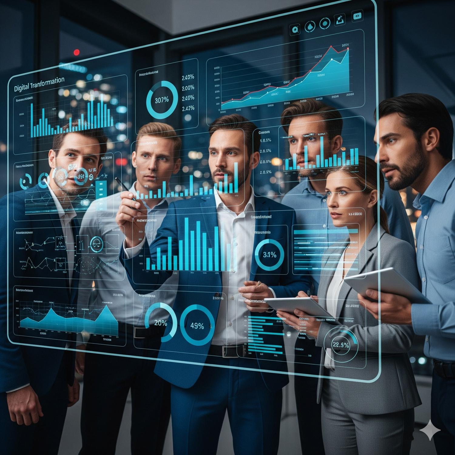 Employees collaborating in a modern Global Capability Center